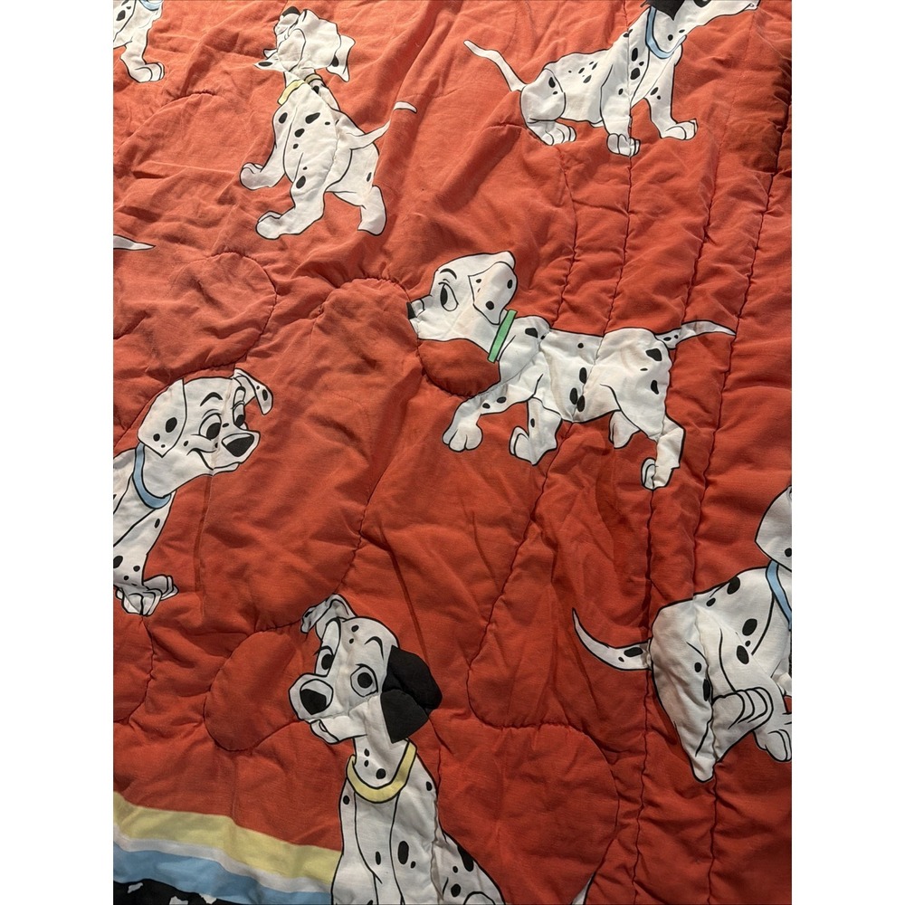 Vintage 1980s Walt Disney 101 Dalmatians Twin Size Comforter Blanket - 60" X 86" - Picture 2 of 6
